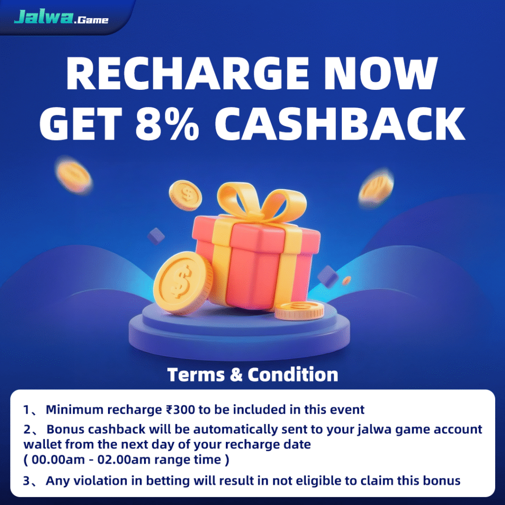 A vibrant screenshot of the Jalwa Game app interface, showcasing the login and registration options, colorful game icons, and a user-friendly layout with a ₹500 signup bonus banner, highlighting its real-money gaming features.